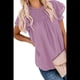 thumbnail image 3 of Blusas Casuales de Corta con Cuello Redondo, Encaje, Crochet y Pompones para Mujer, Color , Talla M, 3 of 7