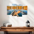 thumbnail image 2 of Elephant Stock Canoe Paddle Wall Art - Horizontal Multi Panel Canvas - 4 Pieceliving Room Wall Decor - Photography Hobbies And Lifestyle Multi Panel - Gray And Blue Decor - 24" x 14", 2 of 4
