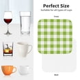thumbnail image 6 of Fuzoiu White Green Plaid Print Leather Coasters Set,Drink Coasters Set of 4,for Tabletop Protection, Durable PVC Coasters,Home Décor and Housewarming Gift-Square, 6 of 6