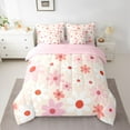thumbnail image 3 of Manfei Kawaii Groovy Flower Twin Bedding Sets 7-Piece for Kids, Rustic Daisy Floral Bedding Comforter Set, Pink Cartoon Theme Reversible Sheet Sets, Super Cozy Room Decor, 3 of 8