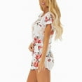 thumbnail image 3 of Shorts for Women,Clearance Fashion Womens Summer Loose Floral Printed Knot Strap Short Jumpsuit Rompers, 3 of 5