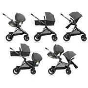 Evenflo Pivot Xpand Modular Travel System with LiteMax™ Infant Car Seat, Sabino Grey