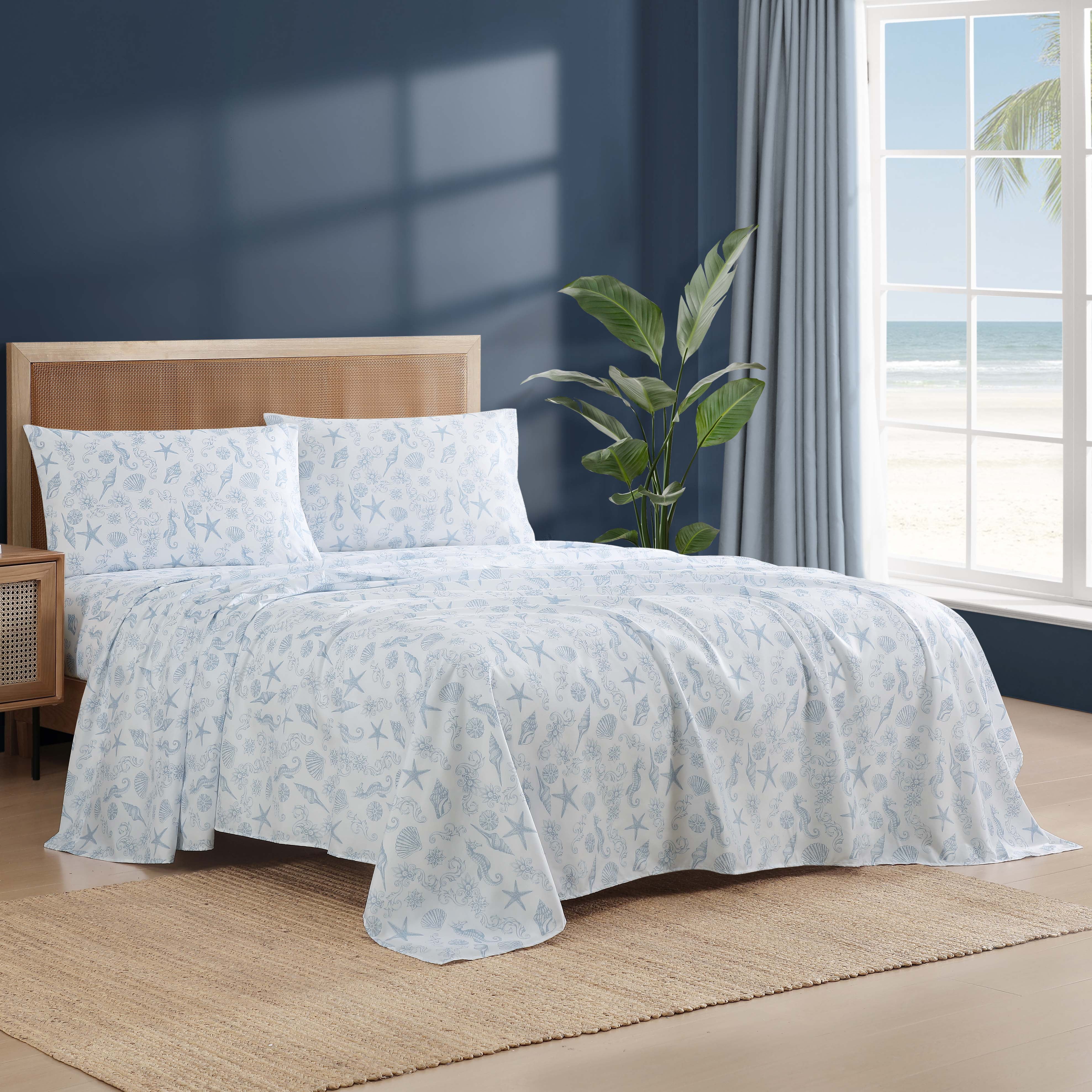 Caribbean Joe, Coastal 4PC Sheet Set, Full, Brocade