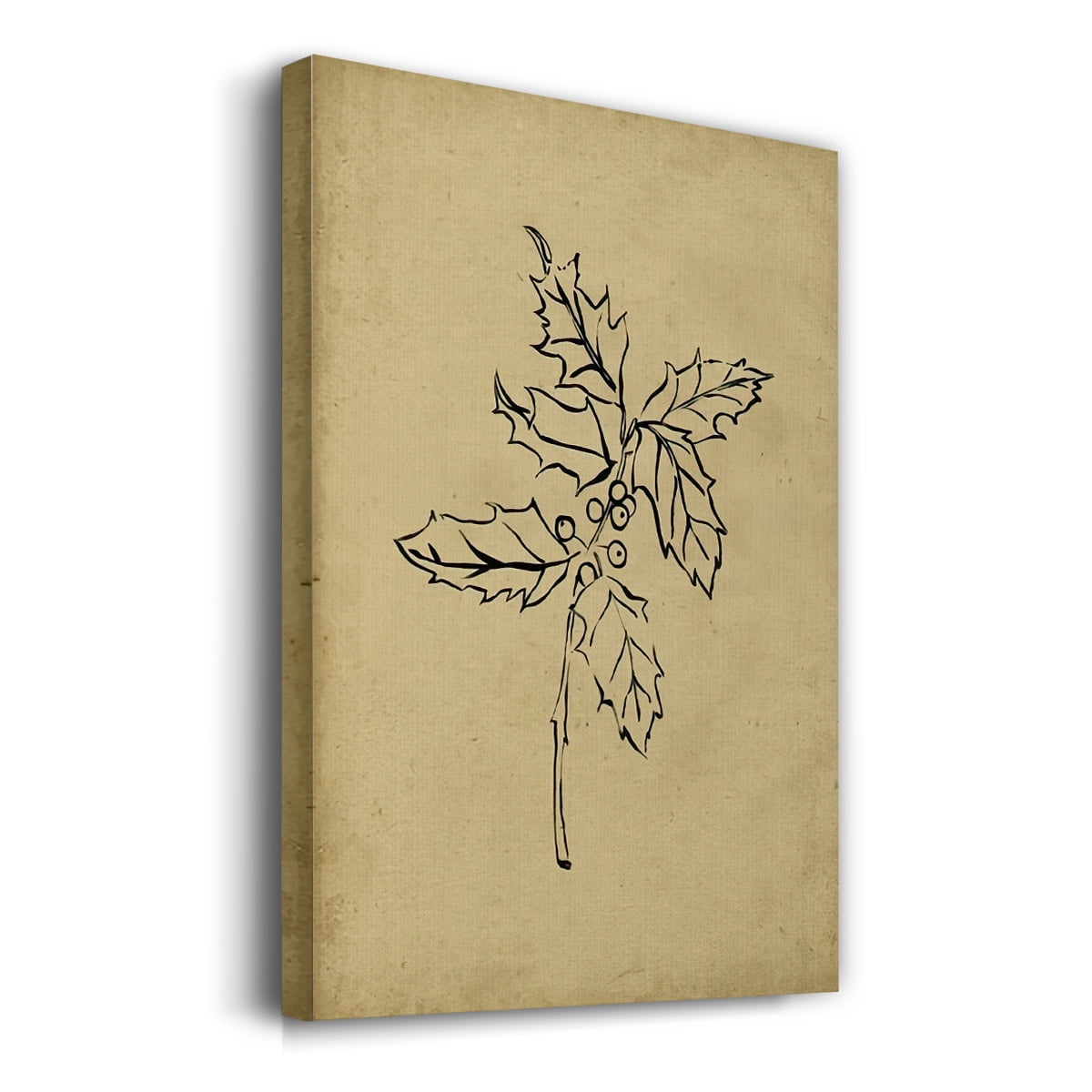 Holly Branch I- Gallery Wrapped Canvas