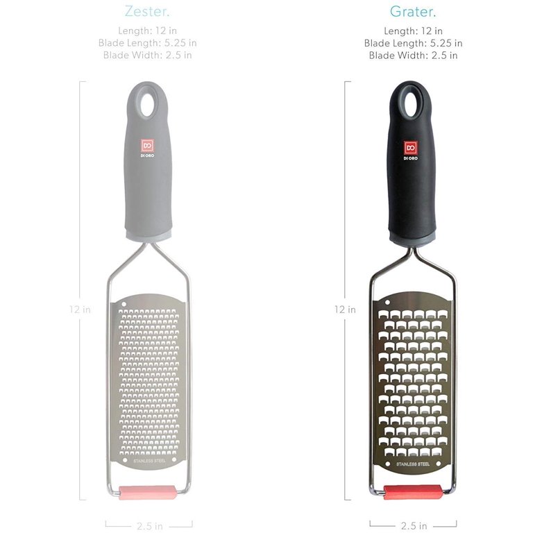 DI ORO Stainless Steel Handheld Cheese Grater – Comfort Non-Slip Handle and  Razor Sharp Blades – Easily Grates All Types of Cheeses, Fruits,  Vegetables, and More – Dishwasher Safe Easy to Clean 