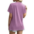thumbnail image 4 of Summer Fashion Shirts for Womens 2025 Oversize New Casual Solid Color Short Sleeved Round Neck Top/shirt, 4 of 9