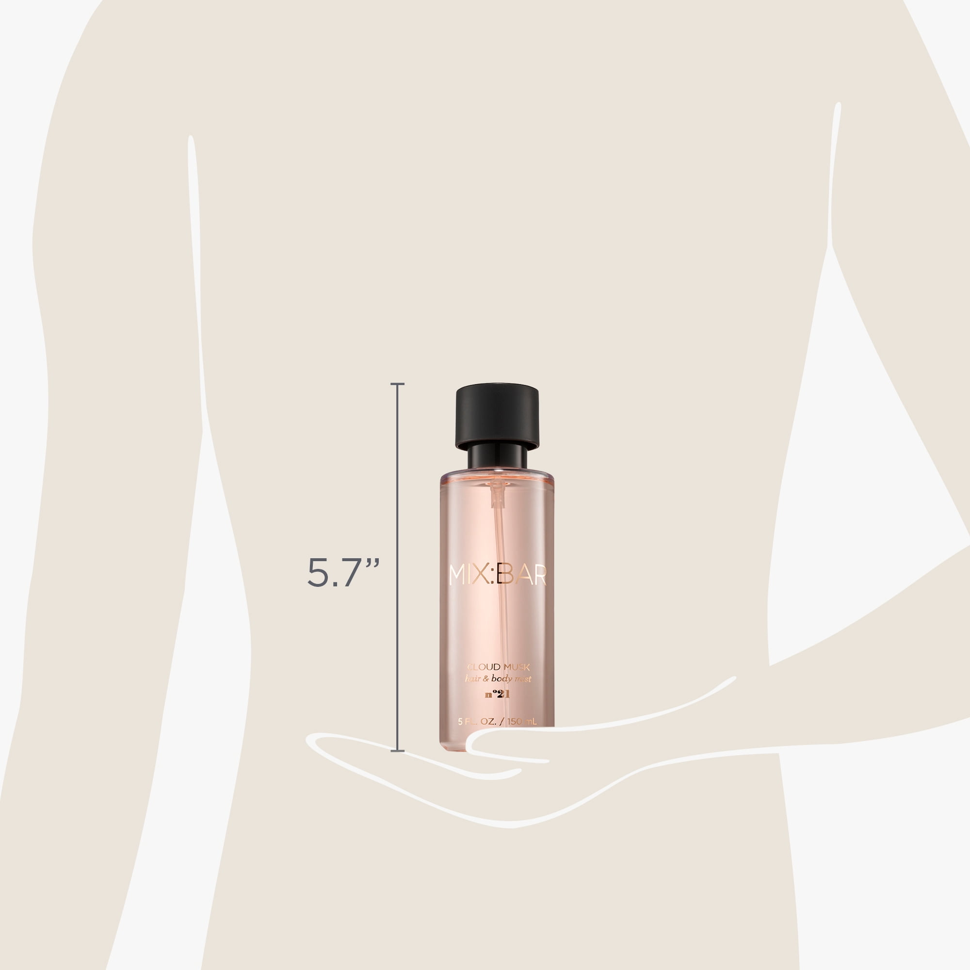 MIX:BAR Cloud Musk Fragrance, Hair & Body Spray, 5fl oz