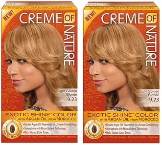 2x Creme Of Nature Exotic Shine Hair Color Kit 9 23 Light Golden