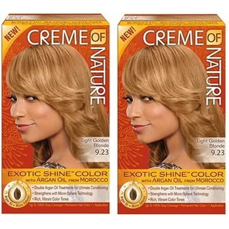 2x Creme Of Nature Exotic Shine Hair Color Kit 9 23 Light Golden
