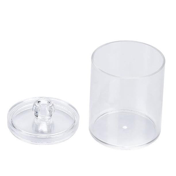 Estuche para bastoncillos de algodón, estuche para bastoncillos de algodón redondo transparente, soporte para bastoncillos de algodón de grado profesional