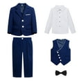 thumbnail image 4 of Delliss Boys' 5 Piece Trendy Graduations Formal Suit Set, Coat, Vest, Pants, Collared Dress Shirt And Bow Tie Festival Party Clothes, 4 of 9