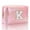 K, variant on Large Capacity Embroidered Alphabet Makeup Bag Travel Toiletry Clutch Fashionable Storage Cosmetic Handbag Organizer for Women