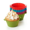 thumbnail image 4 of OXO SoftWorks Reusable Silicone Round Baking Cups 3 Oz for Baking, Air Fryers, and Multicookers, 12 Pack, Multicolor, 4 of 13