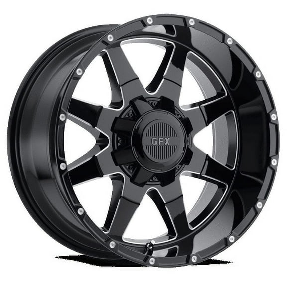 18x9 12 G-FX TR-12 Gloss Black Milled Wheel 8x165.1 (QTY 1) T12 890-8165-12 GBM