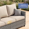 thumbnail image 3 of UDPATIO Patio Furniture Set, 5 Pieces Wicker Outdoor Couch with Chairs, Ottomans and Thick Cushions for Backyard, Khaki, 3 of 8