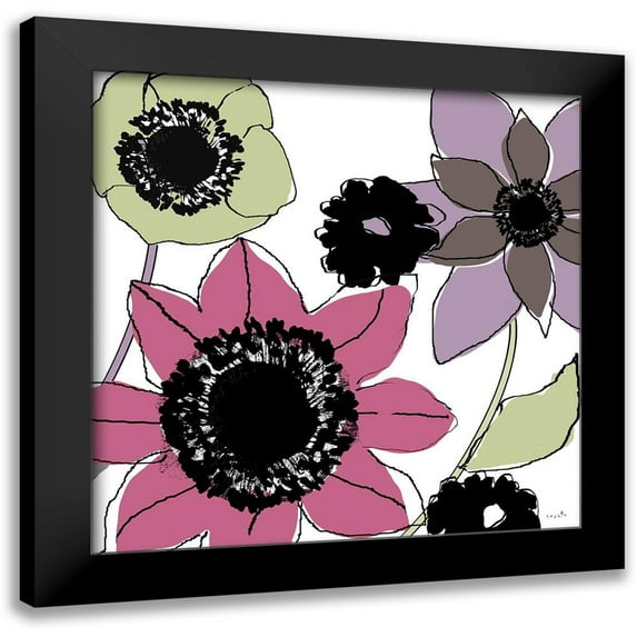 Sophie 6 15x15 Black Modern Framed Museum Art Print Titled - Scribbles I