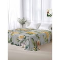 thumbnail image 5 of Yellow Rose Twim Size Flat Sheet, Wrinkleproof & Fadeproof Cooling Flat Bed Sheet Only, Vintage Country Botanical Floral Vines Breathable Soft Bedding Top Sheets 66 x 96 Inches, 5 of 8