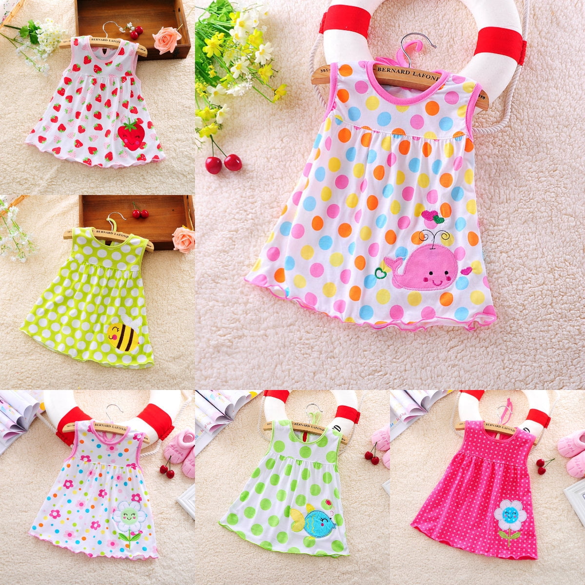 Tongliya 0 1 Year Old Baby L Dress Girl Baby Cotton Embroidered Princess Dress Rose Red Polka Dot Pear 0 1 Year Old As A Skirt 1 2 Years Old As A Top