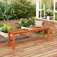 thumbnail image 3 of Patiojoy 2Pcs Outdoor Solid Wood Bench Backless Dining Bench w/ Slatted Seat, 3 of 9