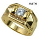 thumbnail image 3 of Oro De 18 Quilates Lleno De Diamantes De Los Hombres Tamaño 7 A 14 , Mujeres 5 12 Anillo De Compromiso Conjunto, 3 of 4