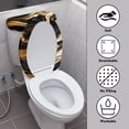thumbnail image 4 of HELLHERO Black Gold Marble Texture Bathroom Toilet Lid Cover 2 Piece Keep Dust Stain Thankful Fall for Household, Soft, 4 of 8