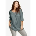 thumbnail image 3 of ellos Women's Plus Size Crochet Trim Tunic, 3 of 6