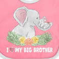 thumbnail image 4 of Inktastic I Love My Big Brother Elephant Family with Flowers Boys or Girls Baby Bib, 4 of 4