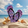 thumbnail image 4 of POLERO Little Kid Purple Leopard Print Flip Flop, Arch Support, Non Slip Outsole, Water Friendly Size 12, 4 of 7