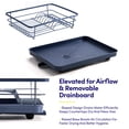 thumbnail image 4 of 3-Piece Multi-Functional Dish Drying Rack with Drain Board & Utensil Holder, Navy Blue, 4 of 5