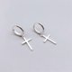 thumbnail image 1 of Pendientes de plata de ley s925 con personalidad de temperamento, pendientes de cruz con anillo, 1 of 4