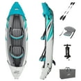 thumbnail image 2 of Hydro Force Rapid Elite X2 Kayak Set 10'3" x 39"  - 2 Adults, Teal, 397 lb Capacity, 2 Paddles, Hand Pump, 2 Fins, Storage Carry Bag, Durable Inflata-Shield Pro™ Material, Puncture Resistant, 2 of 12