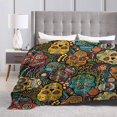 thumbnail image 6 of Skull Cozy Blanket Fleece Soft Throw Blanket for Couch Bed Flannel Comfy Warm Blankets for Winter Men Adults Teens Decorative Microfiber Lightweight Blanket 50x60 Inches, 60Inx50In, 6 of 6