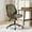 Green, variant on Ergonomic Adjustable Swivel Office Chair with Solid Wood Backrest and Premium Comfort Tan Cushion for Home Workplace