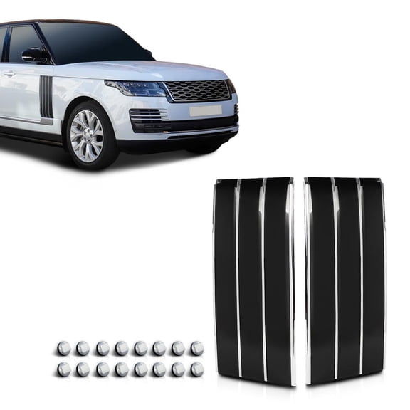 CROSSDESIGN Black Door Side Fender Vent Molding Cover Trim For Range Rover Vogue L405 13-22