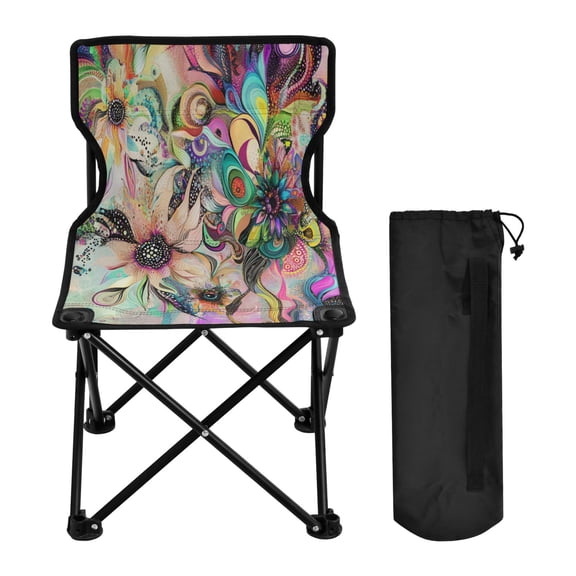 BZSMCE Camping Chairs Modern Whimsical Floral Harmony Pattern Folding chair