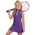 thumbnail image 3 of CAIXIA Sleeveless Girls Athletic Dress Kids Tennis Dress Stand-Up Collar Golf Skirt with Pockets for Athletic Competitions, 3 of 7