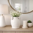 thumbnail image 3 of Decorative Terracotta Vase with Handles for Living Room Decor - Home Decor Accents for Bedroom, Entryway Table, and Office - Casual Flower Vase for Shelf or House Display - 10", White, 3 of 13