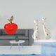 thumbnail image 2 of Estatua,Escultura de fruta artificial,estatua y artesanía,Colección de figuras de cerámica para decoración del hogar,Figura de gato,Esculturas de pareja de gatos Figura de gato decorativa, 2 of 8