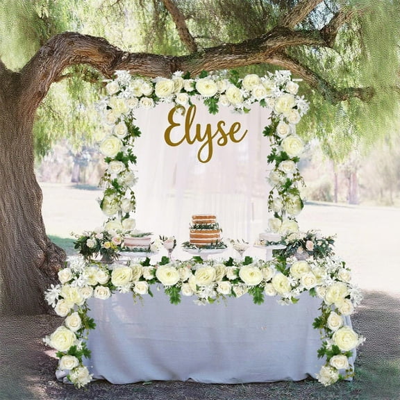 HHBEAUTY 5.91 Ft Artificial Peony Flower Garland - Silk Peony Garland with White Flowers for Wedding Party Table Decoration