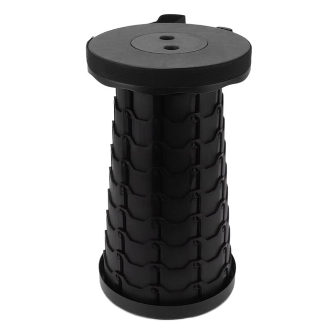 Taburete telescópico Robusto Plástico ABS PP Gran Capacidad de Carga Taburete Plegable Estable portátil para Pesca Camping Viajes Negro Gris