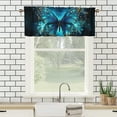 thumbnail image 3 of Blue Butterfly Rod Pocket Thermal Insulated Curtain Valance Glowing Butterflies Starry Sky Thermal Insulated Room Darkening Curtain for Dinning Room 54 by 18 in, 1 Panel, 3 of 6