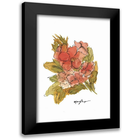 Chapman, Marcy 11x14 Black Modern Framed Museum Art Print Titled - Coral Floral