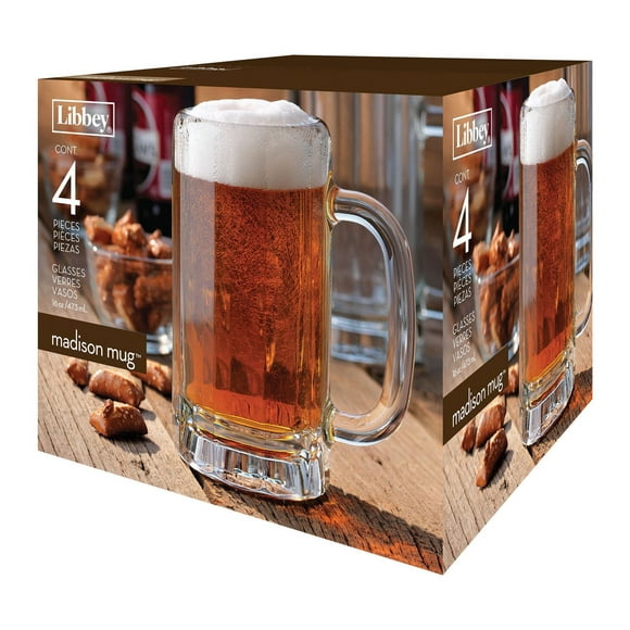 Libbey Ensemble de chopes à bière Madison, 4 pièces Capacité de 20 oz / 473 ml