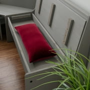Linon Talon Pine Wood Corner Dining Nook Set with Storage in Gray Finish