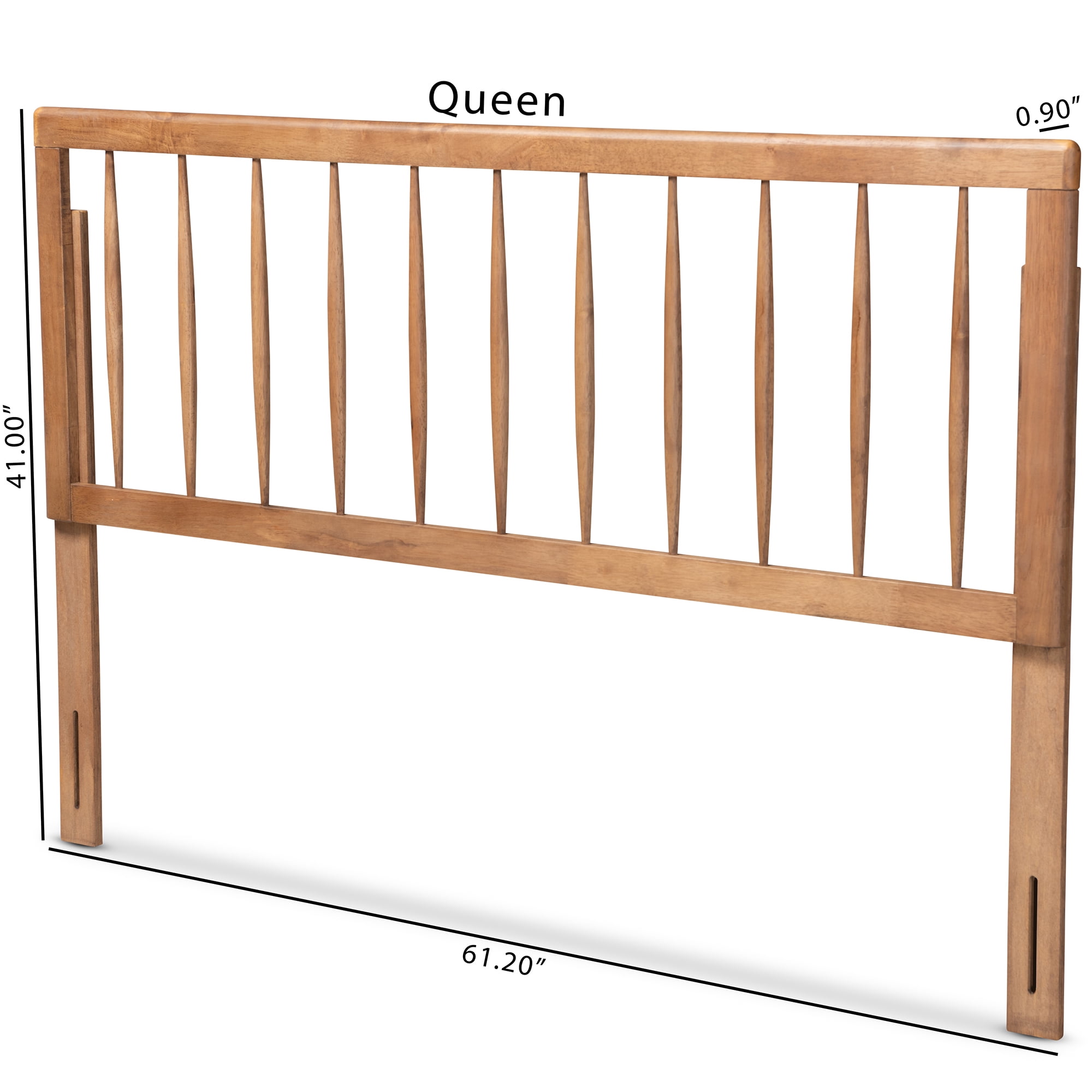 Baxton Studio Valin Contemporary/Modern Back Support Rubberwood Headboard, Full, Ash Walnut