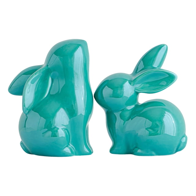 Tumotour Ceramic Rabbits Living Room Decoration Ornaments Study TV Cabinet Bookcase