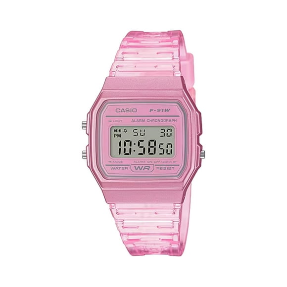 Reloj Casio F-91WS-4CF Rosa Resistente al Agua Digital 33 mm