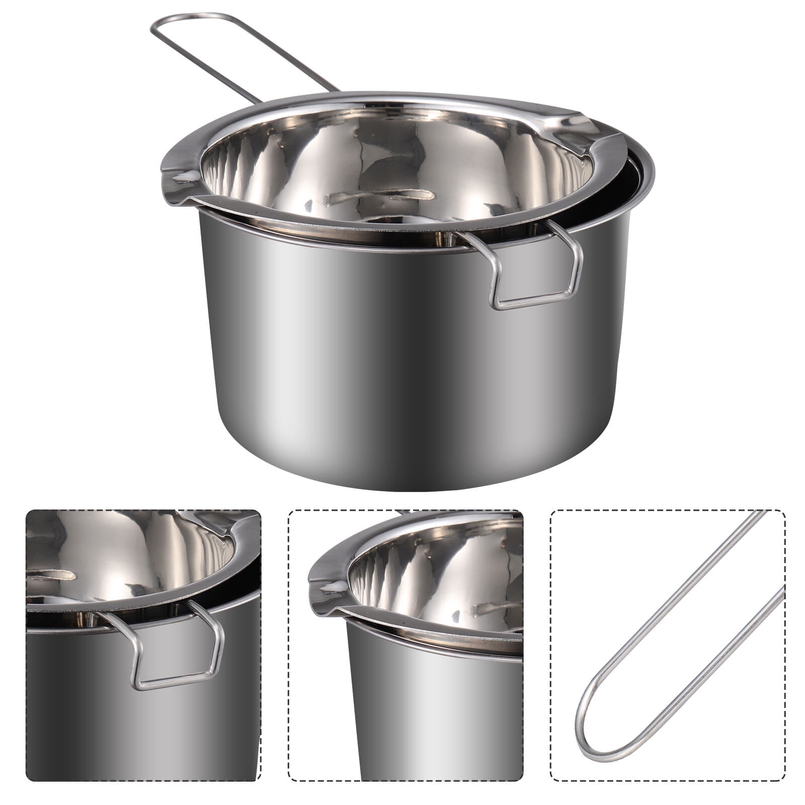 1set 2 Pack Stainless Steel Double Boiler Pot Melting Pot Soap Candle Candy  Making Tool Kit Wax Melting Heat Proof Bowl For Melting Candle, Wax
