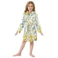 thumbnail image 6 of FORMRS Niños Bathrobe Unisex Hooded Robe Soft Plush Pajamas Sleepwear, Size 2-3T, Yellow Floral, 6 of 7
