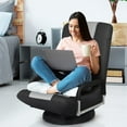 thumbnail image 2 of S AFSTAR Floor Gaming Chair, Swivel Foldable Chair with Armrest & 6-Position Adjustable Backrest, Folding Rocker for TV Reading & Home Office (Gray), 2 of 9